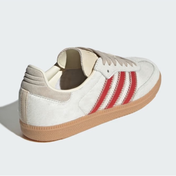 adidas Samba OG Pony Hair Wonder Beige / Cream White / Better Scarlet - Picture 3 of 12